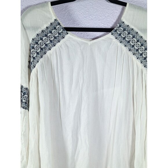 NWOT O'Neill Womens Embroidered Top Boho Peasant Festival Comfort  L - Picture 2 of 6